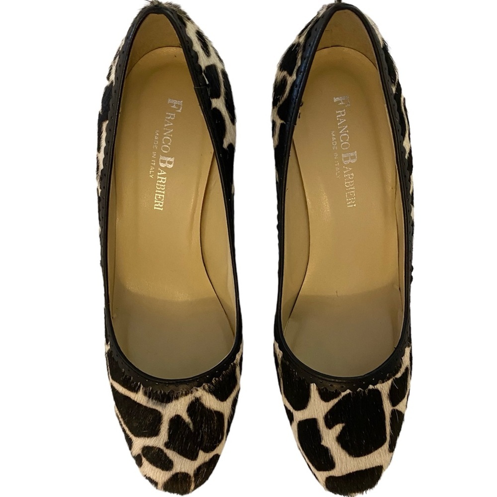 Animal Print Black Cream High Heel Heels Pumps with Pointed Toe
